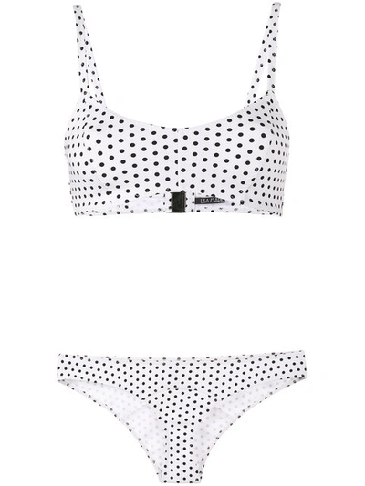 Shop Lisa Marie Fernandez Genevieve Polka Dot Bikini In White