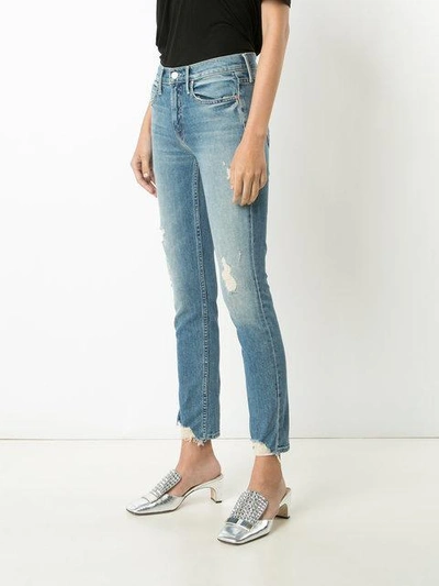 Shop Mother Distressed Jeans In Blue