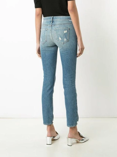 Shop Mother Distressed Jeans In Blue