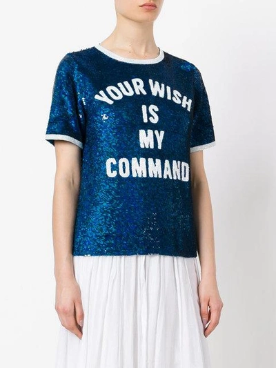 Shop Ashish Your Wish Is My Command Sequin T-shirt