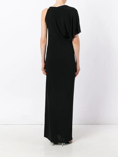 Shop Lanvin One Shoulder Gown In Black
