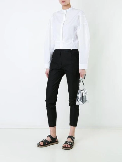 Shop Courrèges Collarless Shirt In White