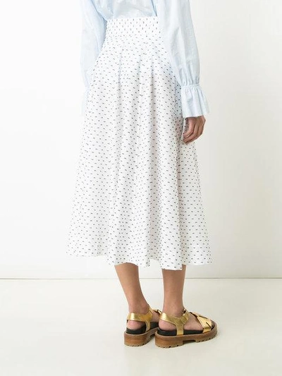 Shop Lisa Marie Fernandez Polka Dot Bow Beach Skirt - White