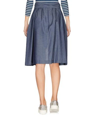 Shop Msgm Denim Skirt In Blue