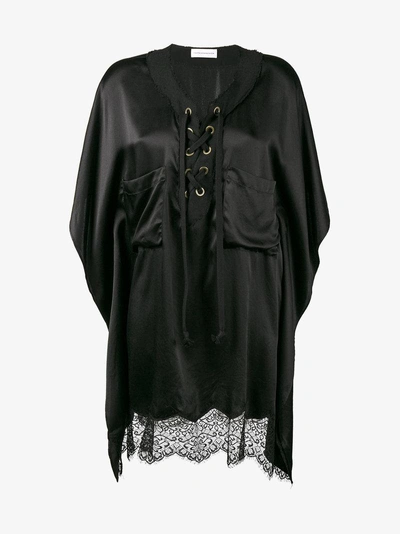 Shop Faith Connexion Asymmetrisches Seidenhemd In Black