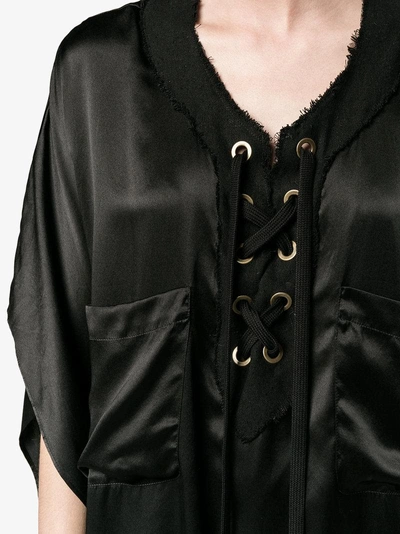 Shop Faith Connexion Asymmetrisches Seidenhemd In Black