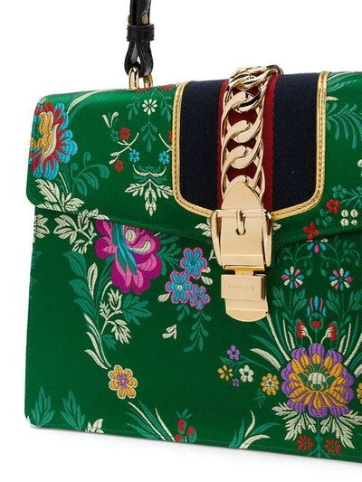 Shop Gucci Floral Jacquard Sylvie Bag