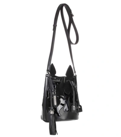 Shop Saint Laurent Leather And Suede Bucket Bag In Black
