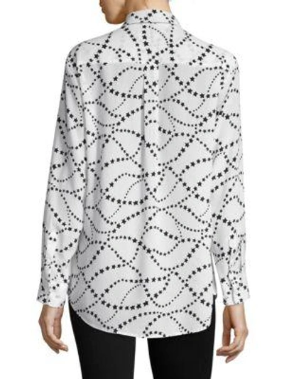 Shop Equipment Signature Star Swirl Silk Shirt In Bright White True Black
