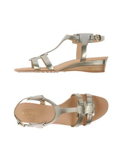 Shop Tod's Sandals In Grey