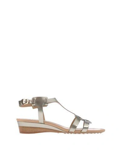 Shop Tod's Sandals In Grey