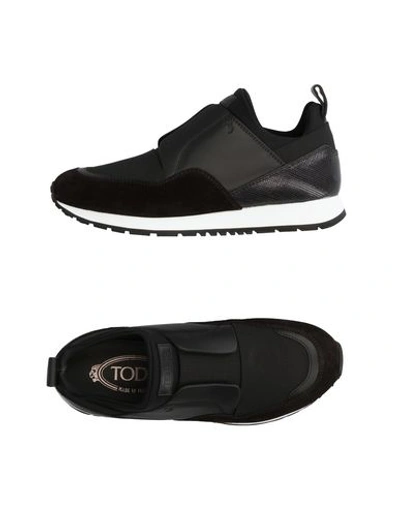 Shop Tod's Woman Sneakers Black Size 5 Soft Leather, Textile Fibers