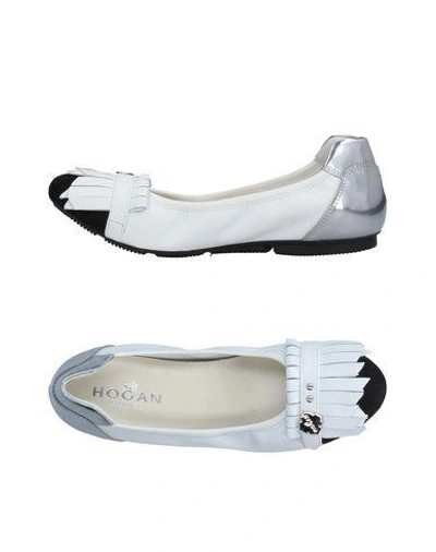 Shop Hogan Ballet Flats In White