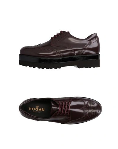 Hogan Lace-up Shoes In Purple