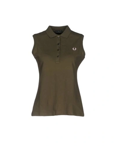 Fred Perry Polo Shirts In Military Green
