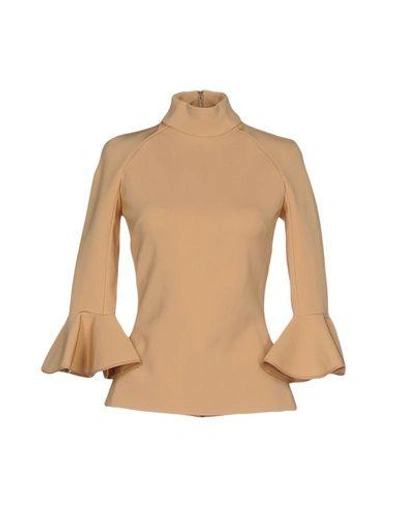 Shop David Koma Blouse In Sand