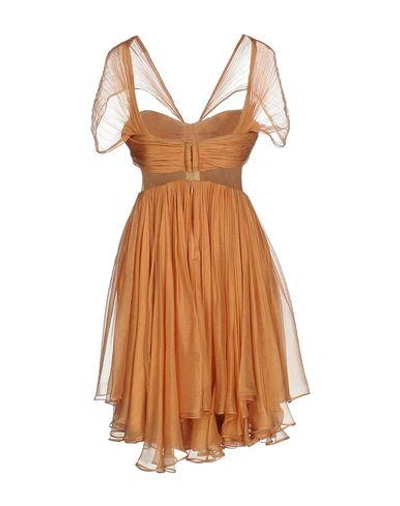 Shop Maria Lucia Hohan Short Dress In Apricot