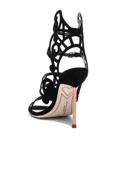 Shop Sophia Webster Suede Birdie Sandals In Black