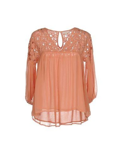 Shop Intropia Blouse In Salmon Pink