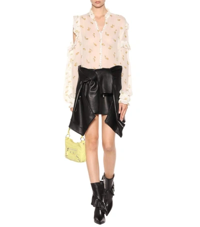 Shop Magda Butrym Buffalo Leather Skirt In Llack