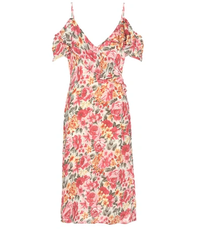 Shop Lpa Printed Silk Dress In Vietage Rose