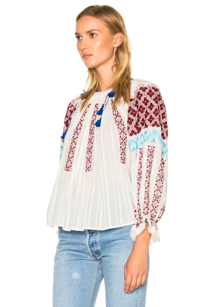 Shop Ulla Johnson Mila Blouse In Abstract,white