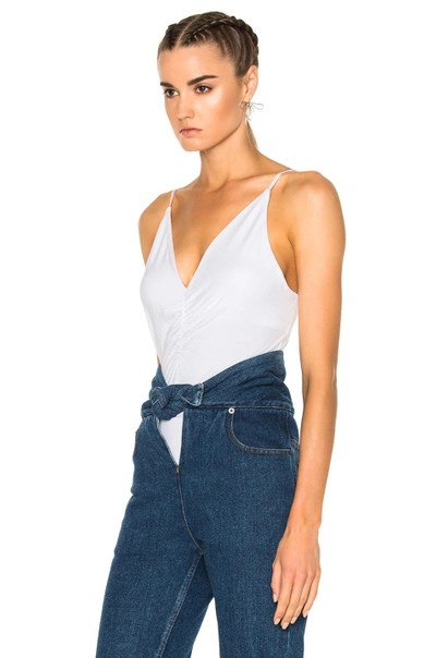 Shop Alexander Wang T Micro Modal Spandex Shirred Front Camisole In White