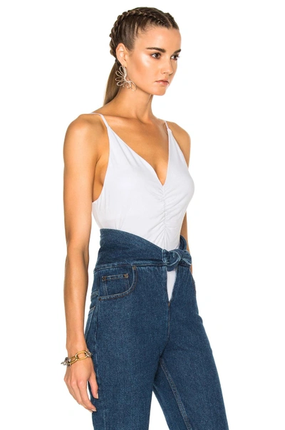 Shop Alexander Wang T Micro Modal Spandex Shirred Front Camisole In White