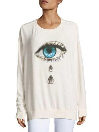 Wildfox Teardrop Graphic Sweatshirt In Vintage Lace