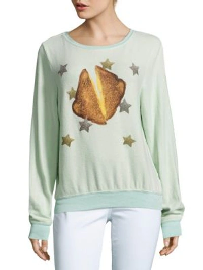 Wildfox Toast & Stars Graphic Sweatshirt In Light Blue