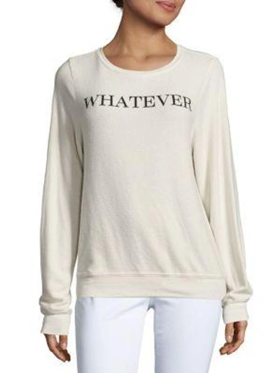 Wildfox Solid Letter-print Sweatshirt In Alabaster