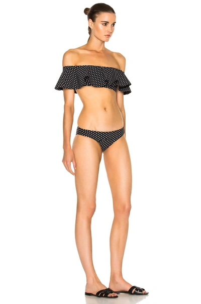 Shop Lisa Marie Fernandez Mira Flounce Bikini In Black,geometric Print