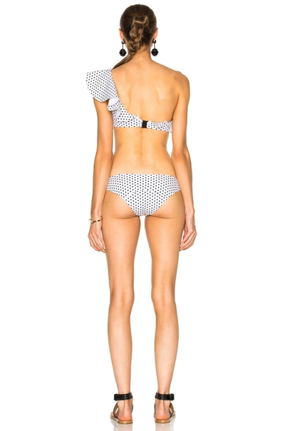 Shop Lisa Marie Fernandez Arden Flounce Bikini In Geometric Print,white