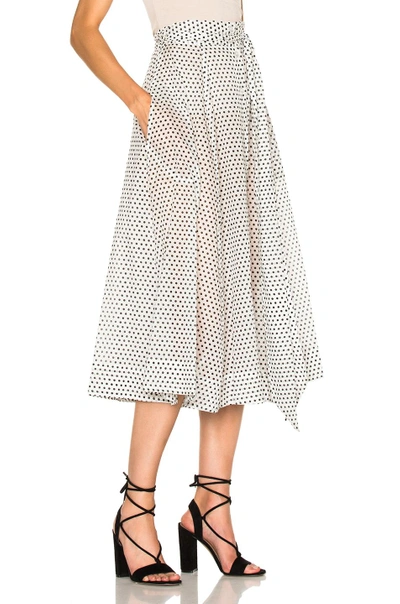 Shop Lisa Marie Fernandez Beach Skirt In Geometric Print, White. In Black & White Polka Dots