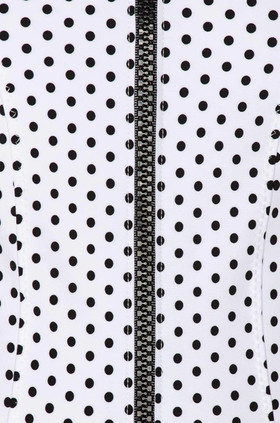 Shop Lisa Marie Fernandez Jasmine Bonded Swimsuit In Polka Dots,white. In Black & White Polka Dots