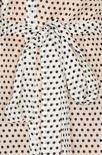 Shop Lisa Marie Fernandez Mira Button Down Sheer Dress In Black & White Polka Dots