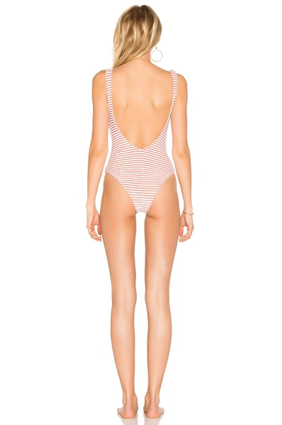 Shop Mara Hoffman Terry Lace Up One Piece In Rust