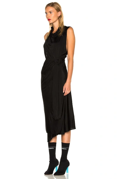 Shop Vetements Wrap Around Dress In Black