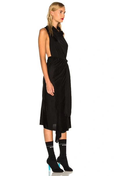 Shop Vetements Wrap Around Dress In Black