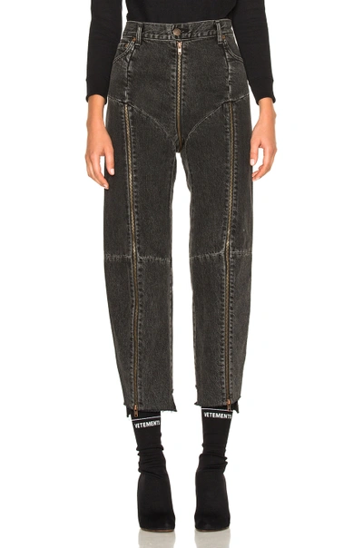 Vetements Levi's Reworked Zip Cotton Denim Jeans, Black In Washed-black |  ModeSens