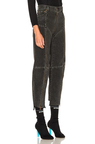 Vetements Levi's Reworked Zip Cotton Denim Jeans, Black | ModeSens