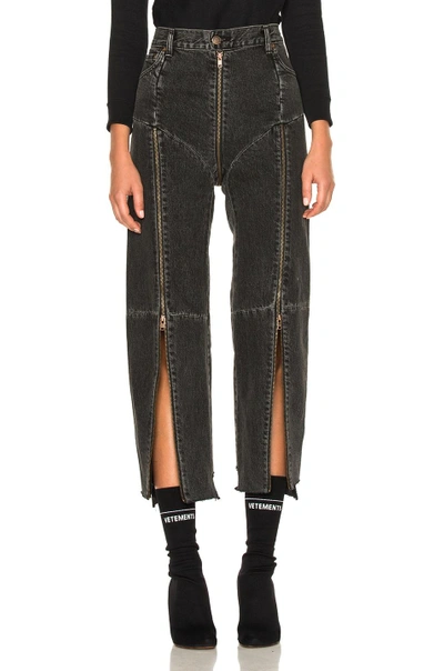 Shop Vetements X Levis Reworked Zip Denim In Black