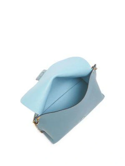 Shop Loewe Avenue Leather Shoulder Bag In Stone Blue