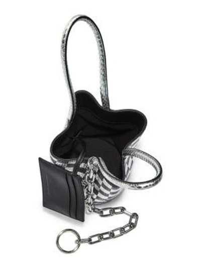 Shop Alexander Wang Roxy Mini Checkerboard Bucket Bag In Black-silver