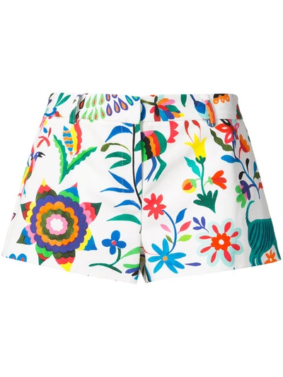 Milly Floral Print Short Shorts