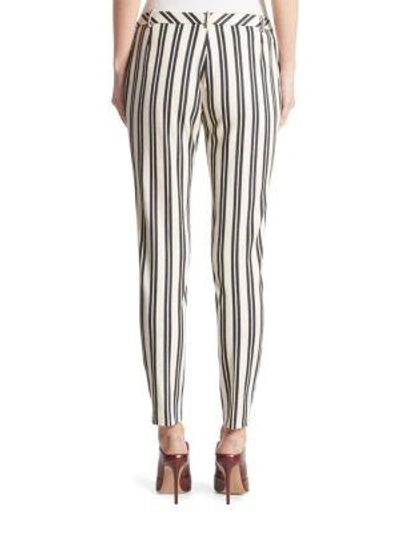 Shop Altuzarra Henri Striped Wool & Cotton Pants In Natural White-black