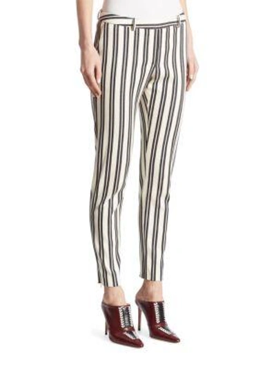 Shop Altuzarra Henri Striped Wool & Cotton Pants In Natural White-black