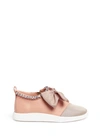 GIUSEPPE ZANOTTI 'Singleg' jewelled collar bow leather sneakers