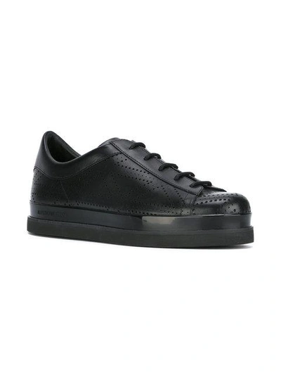 Shop Emporio Armani Hole-punch Detail Sneakers