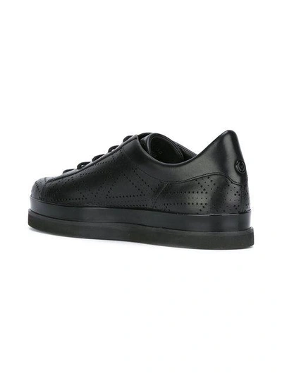 Shop Emporio Armani Hole-punch Detail Sneakers